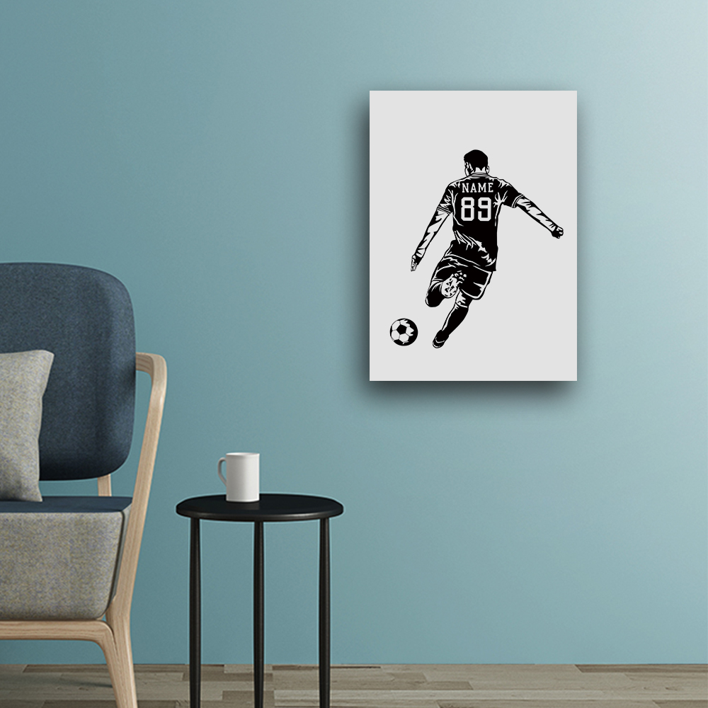 1 قطعة لاعب كرة القدم تخصيص اس - مراجعة Art Print Framed وسعره
