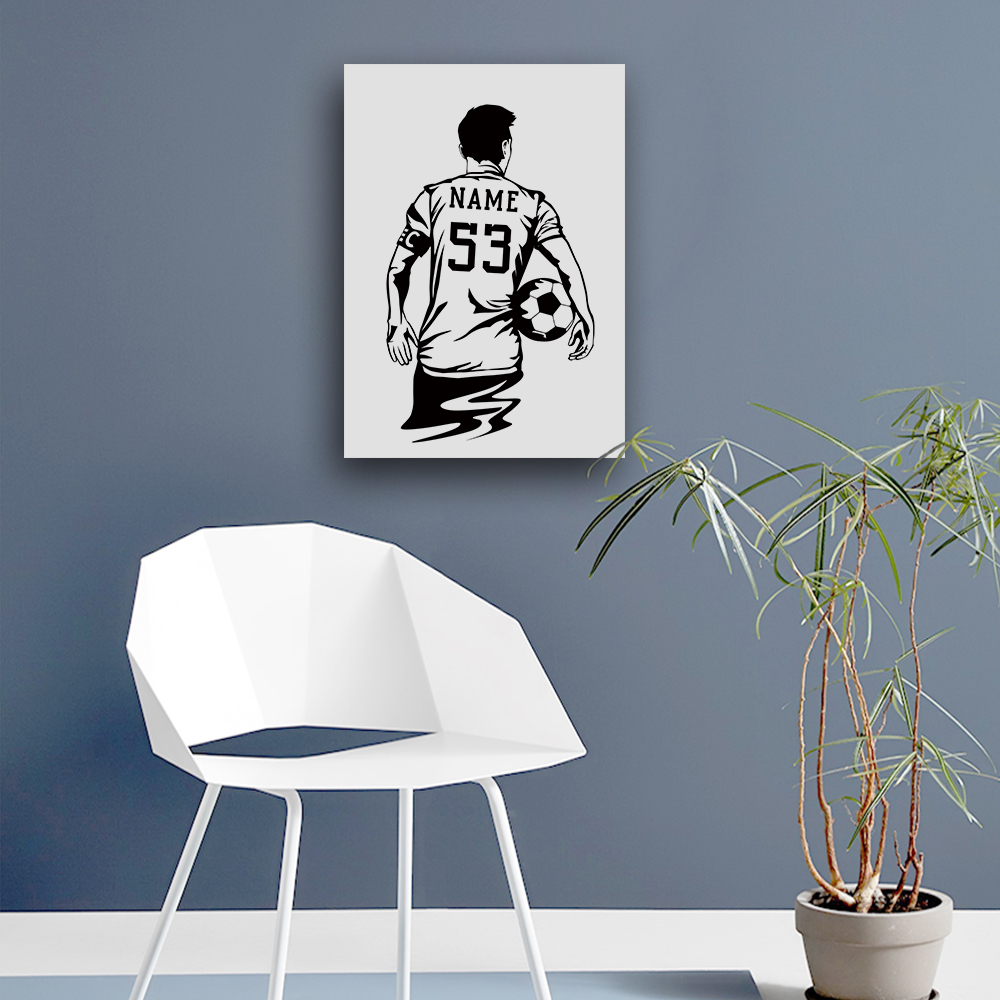 1 قطعة لاعب كرة القدم تخصيص اس - مراجعة Art Print Framed وسعره